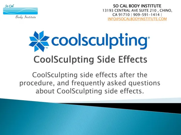 CoolSculpting side effects after the procedure
