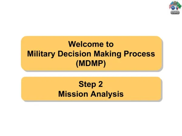 Welcome to Military Decision Making Process MDMP