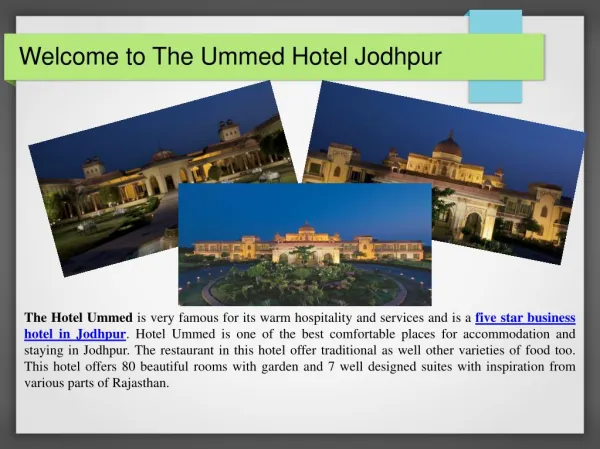 The Ummed Hotel Jodhpur