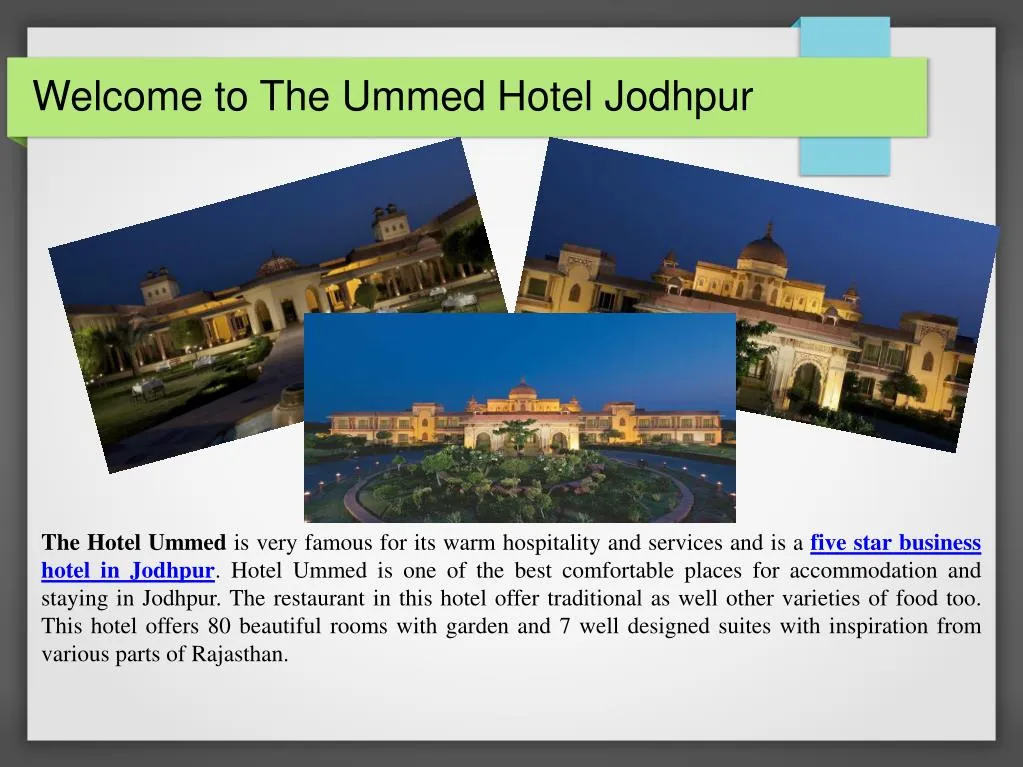 welcome to the ummed hotel j odhpur