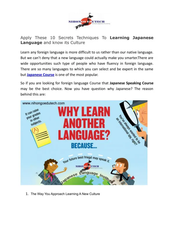 Most Popular Japanese Language School