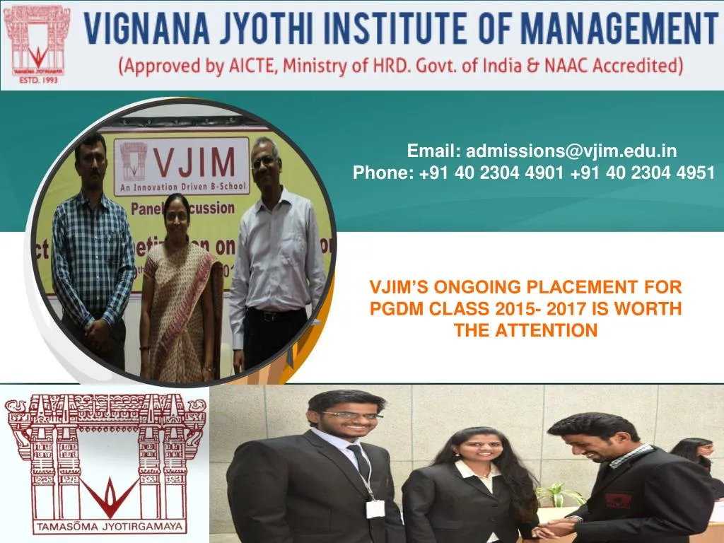 email admissions@vjim edu in phone 91 40 2304