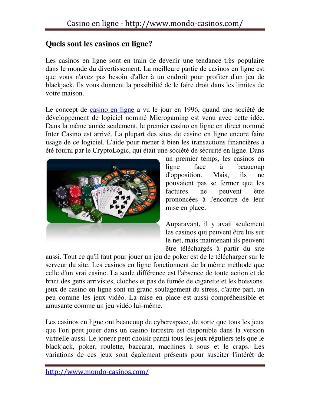 casino en ligne http www mondo casinos com