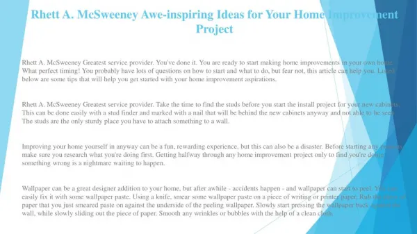 Rhett A. McSweeney Get the Right Home Owner's Insurance Policy for You