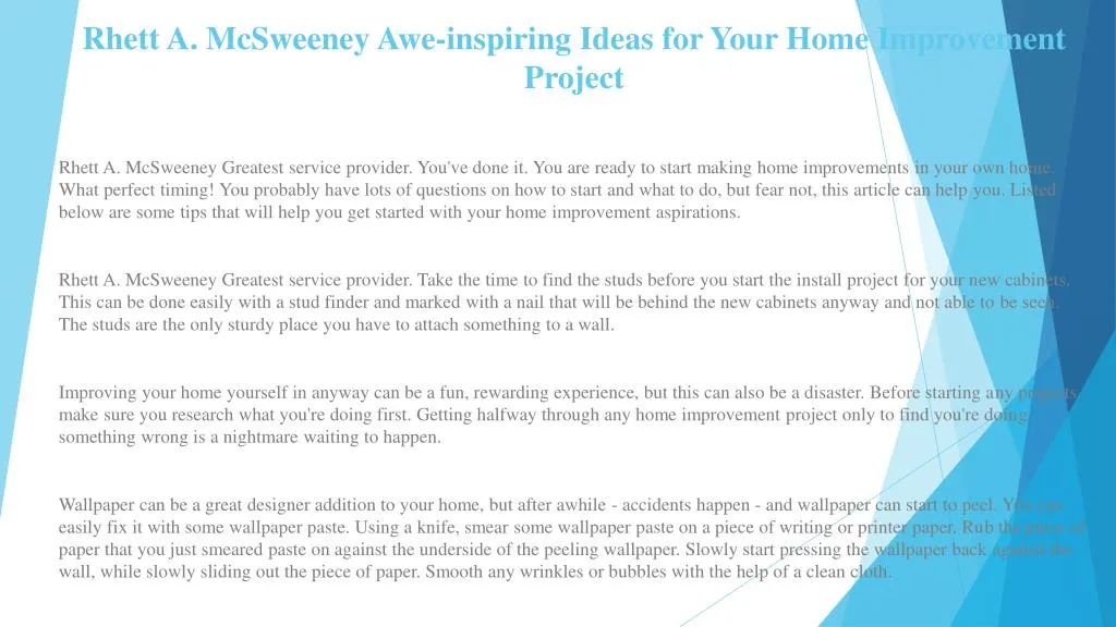 rhett a mcsweeney awe inspiring ideas for your home improvement project