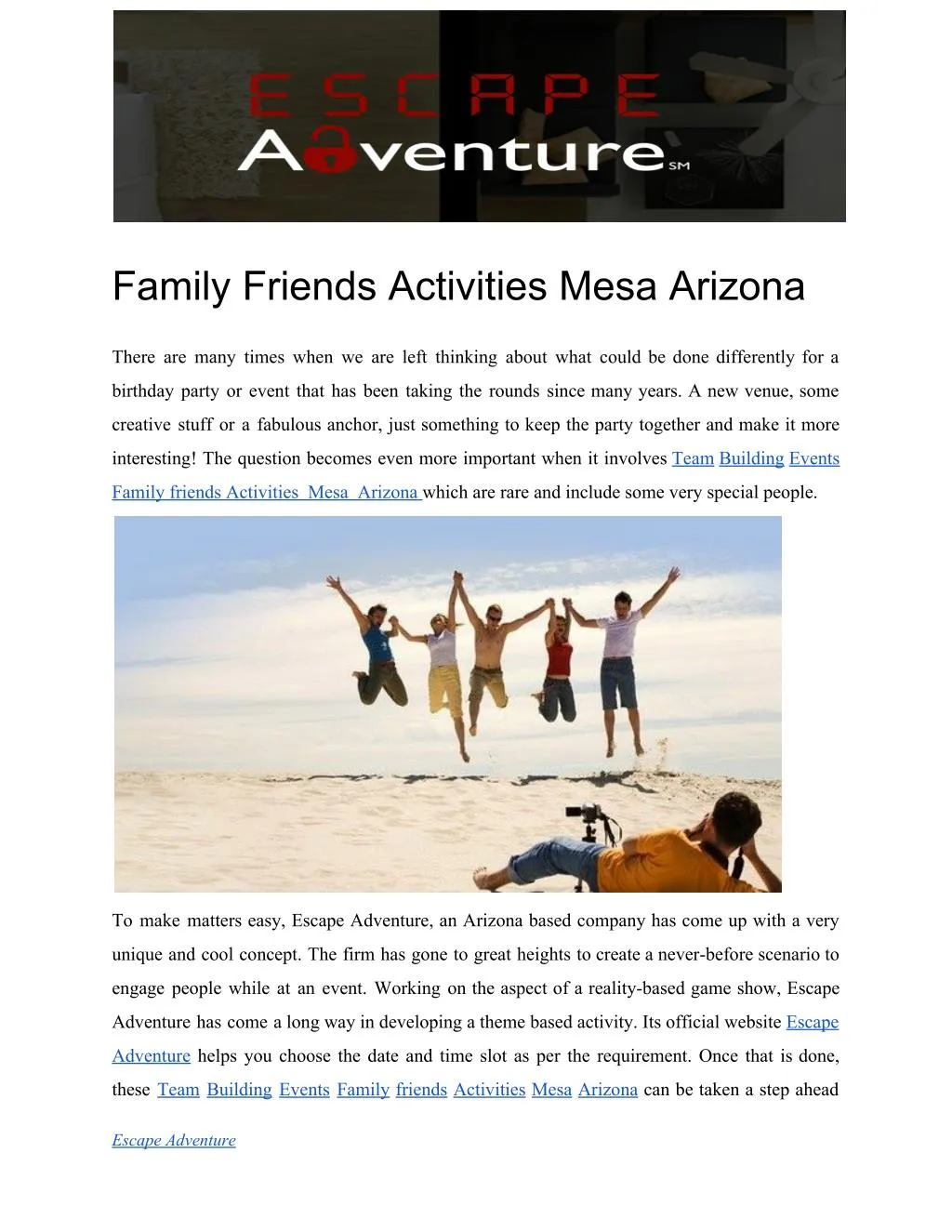 family friends activities mesa arizona
