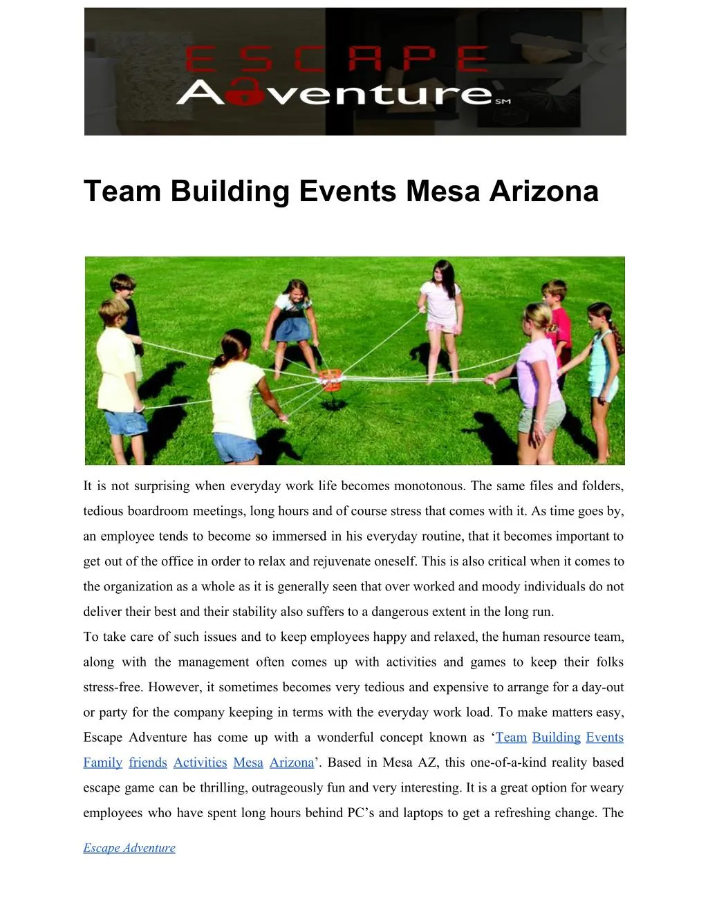 team building events mesa arizona