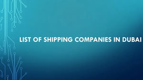 list of shipping companies in Dubai