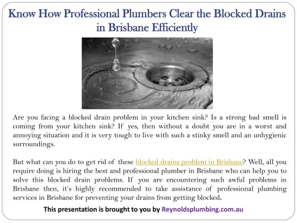 Know How Professional Plumbers Clear the Blocked Drains in Brisbane Efficiently
