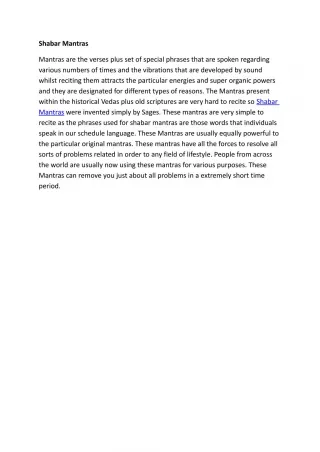 What is Shabar mantra and how it works - slide 1