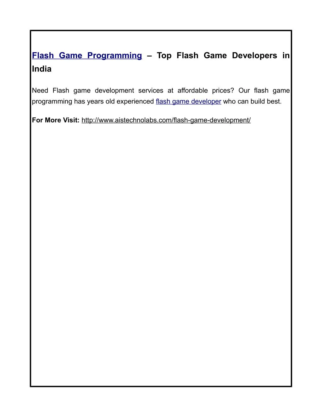 flash game programming top flash game developers