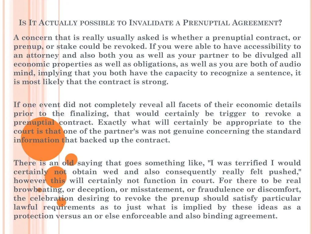 is it actually possible to invalidate a prenuptial agreement