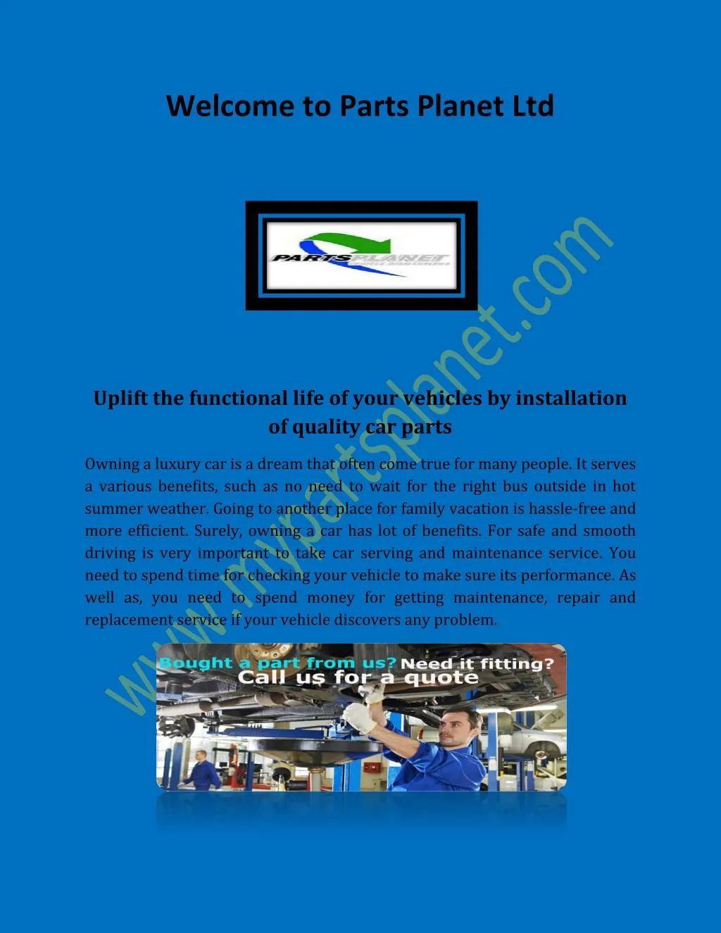 welcome to parts planet ltd