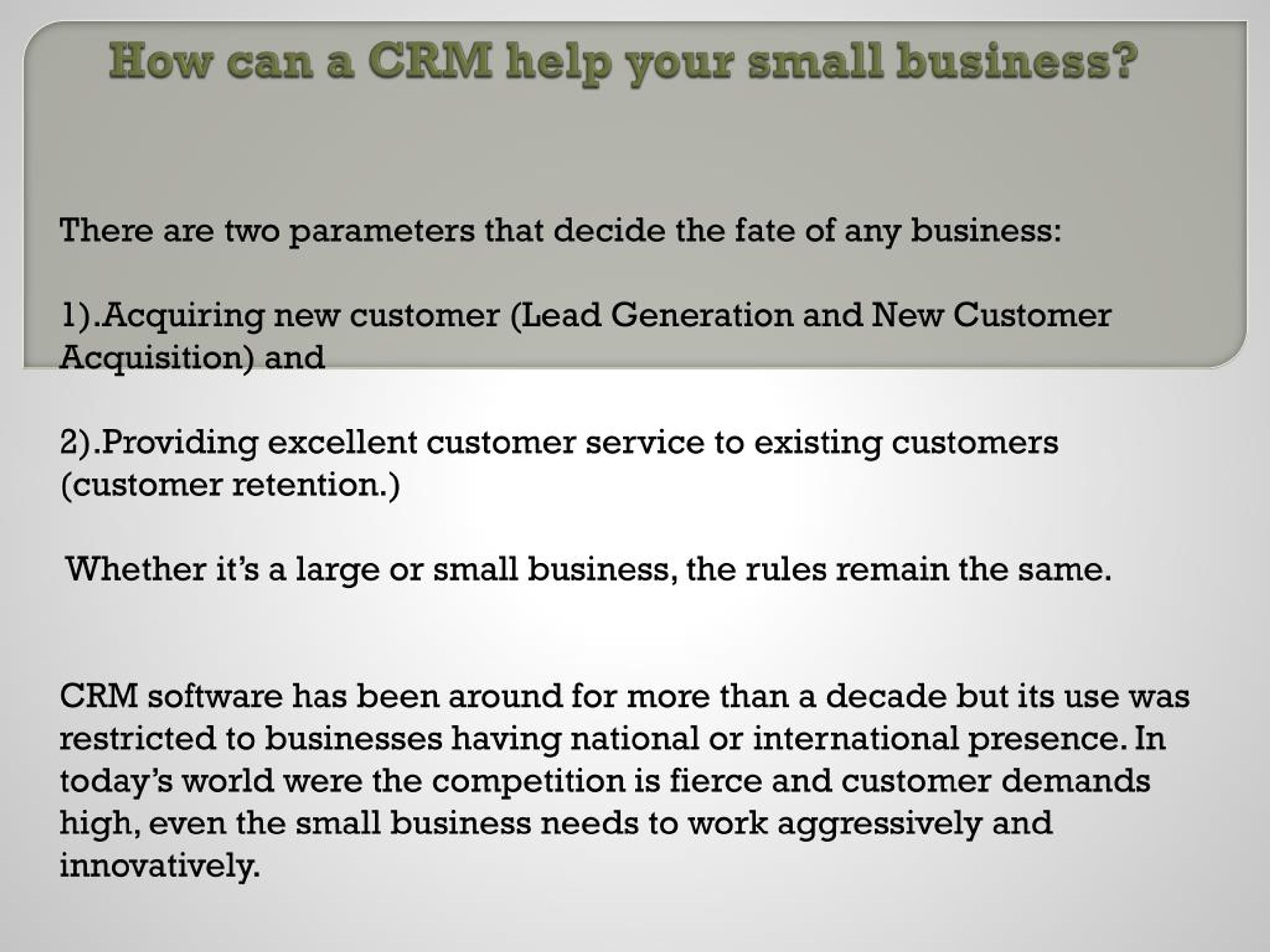PPT - How can crm help your small business? PowerPoint Presentation ...