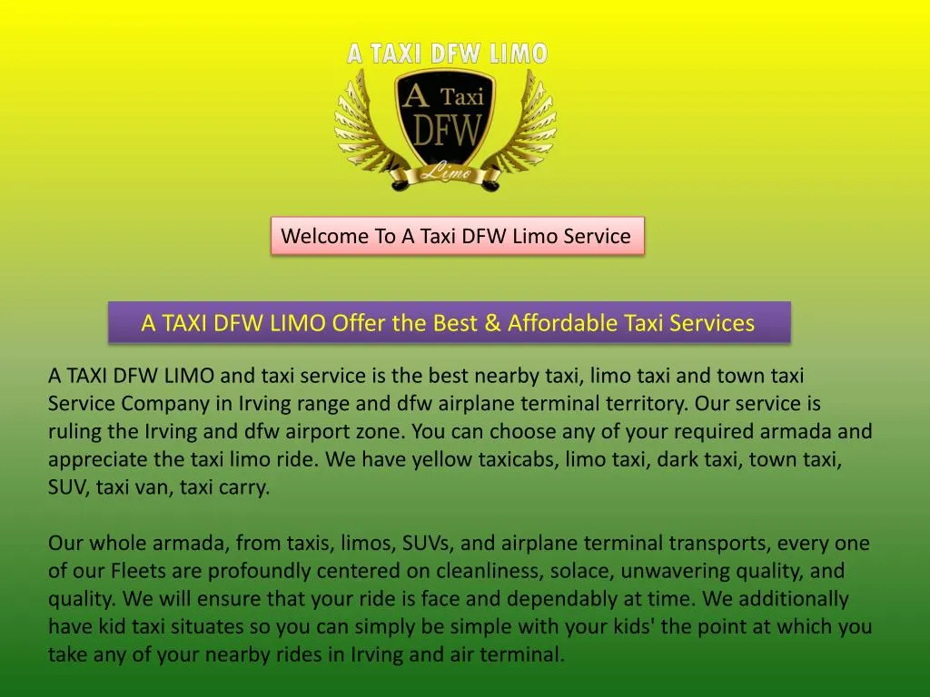 welcome to a taxi dfw limo service