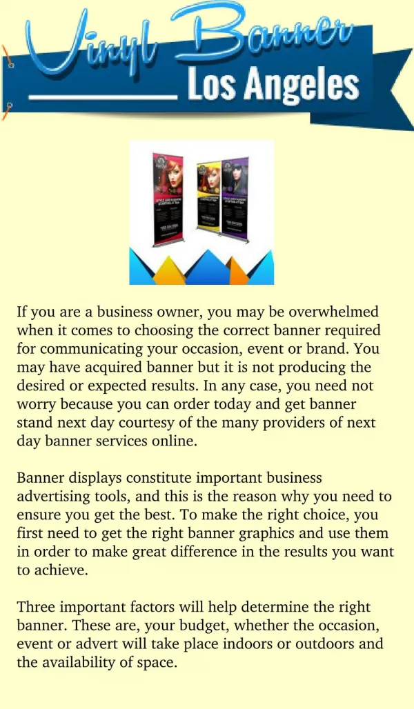 Next day banner rollers and their great impact in marketing your event