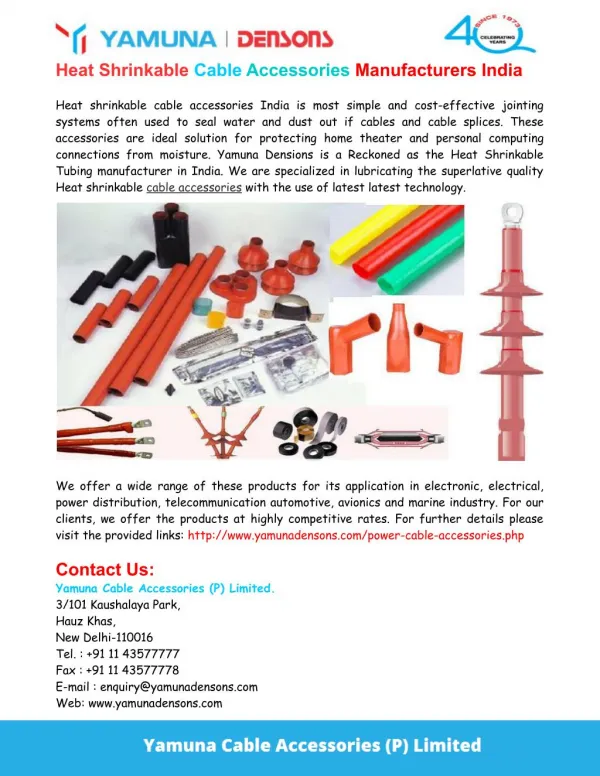 Heat Shrinkable Cable Accessories India