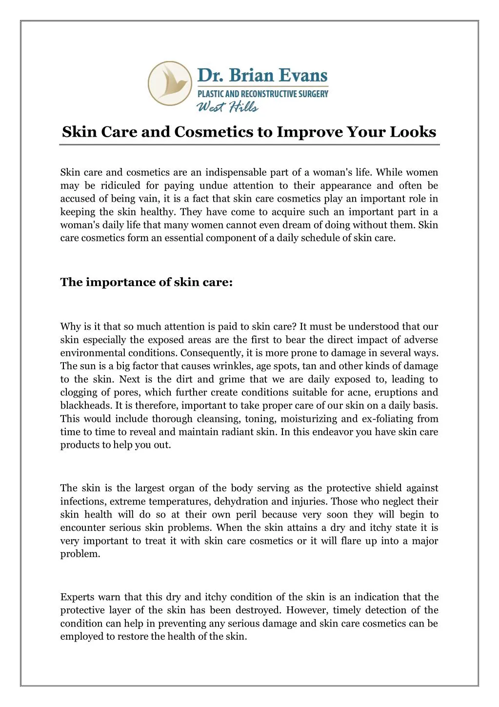 skin care and cosmetics to improve your looks