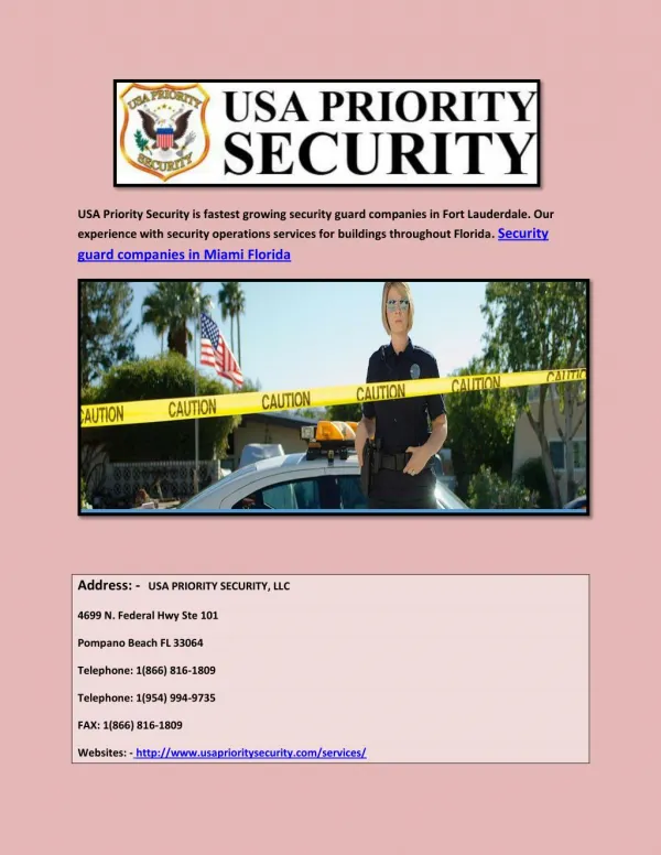 Security guard companies in miami Florida