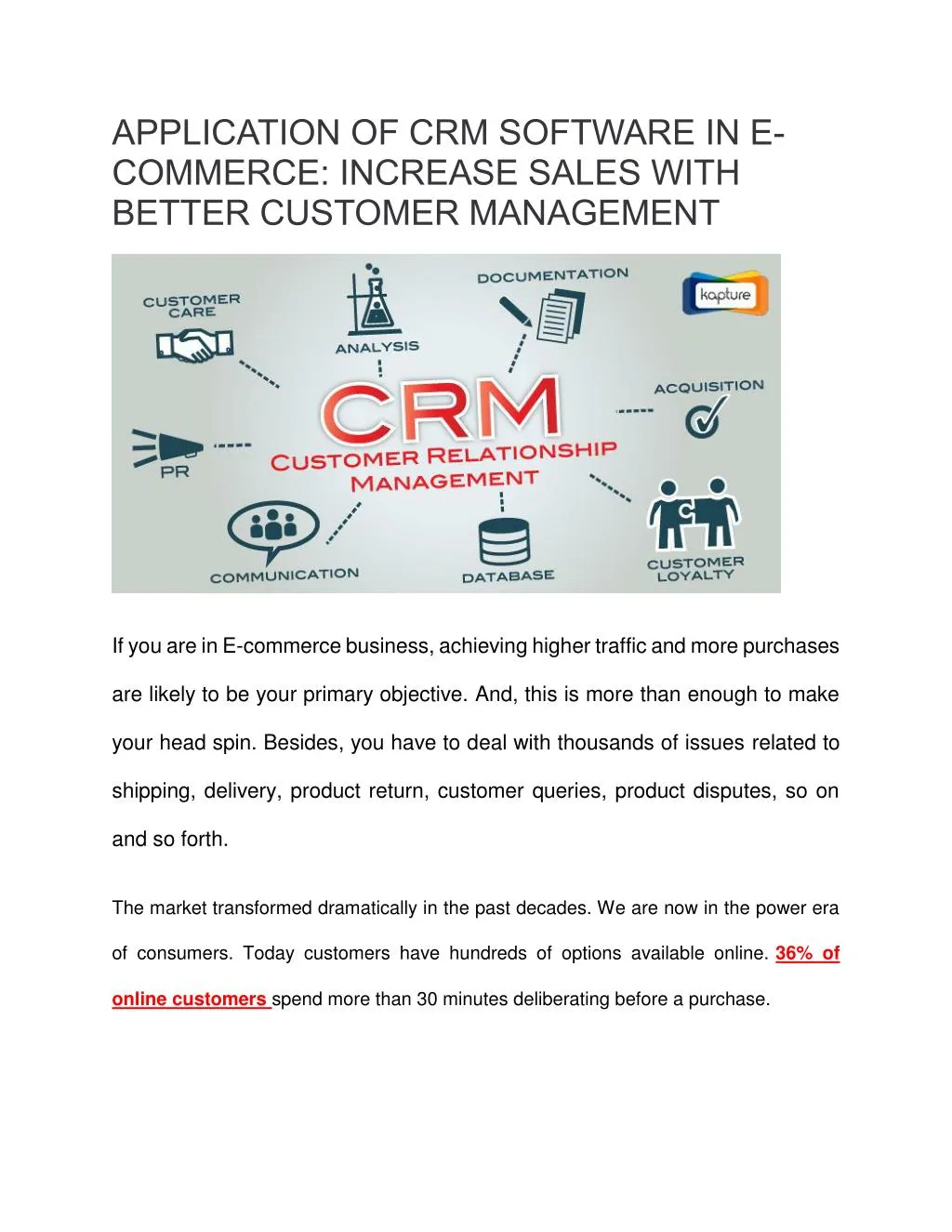 application of crm software in e commerce