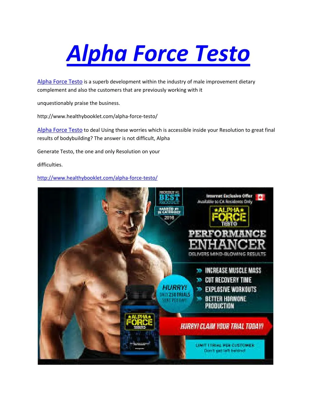 alpha force testo