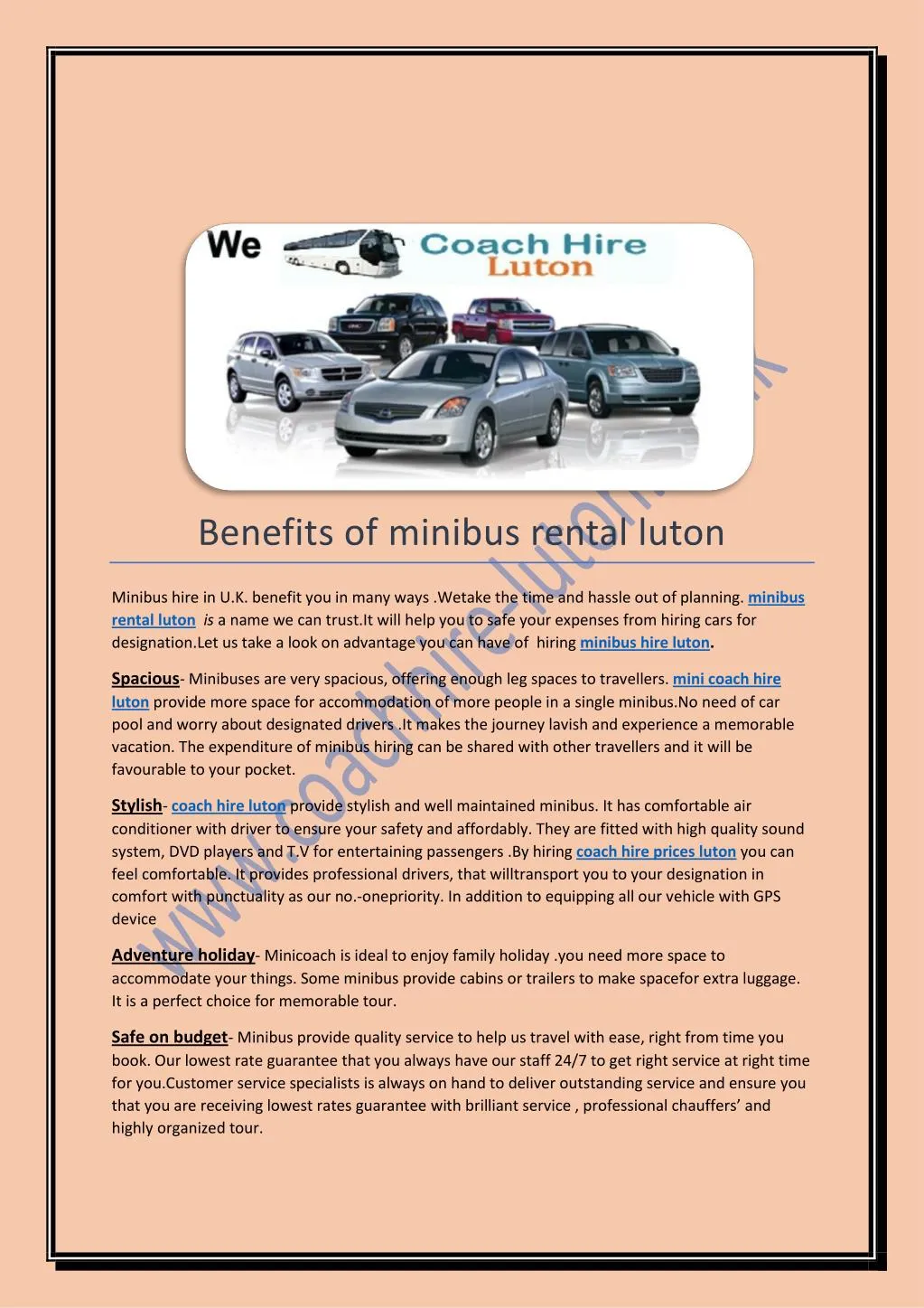 benefits of minibus rental luton