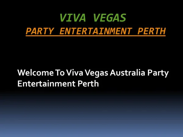 Party Ideas Perth | Viva Vegas