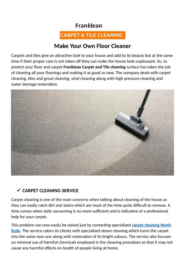 Make your own floor cleaner