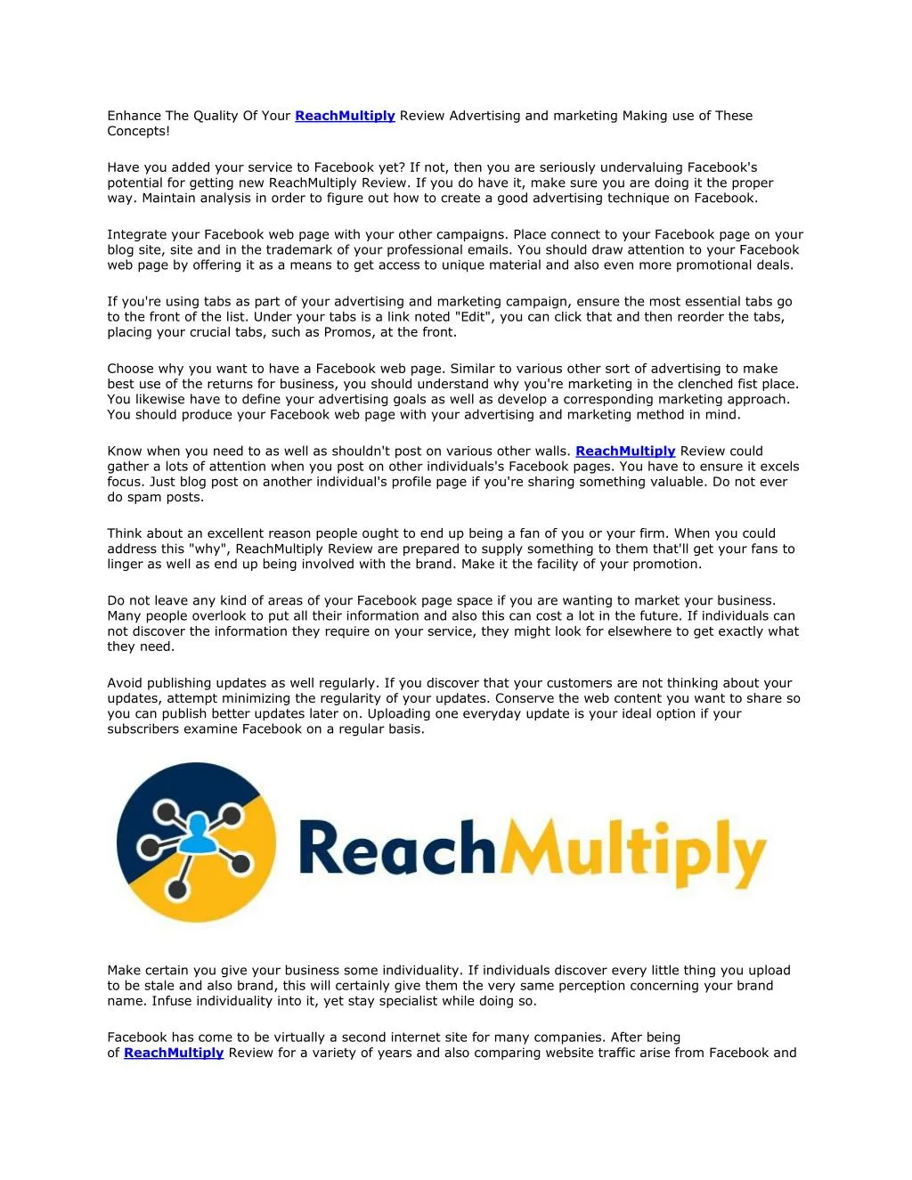 enhance the quality of your reachmultiply review