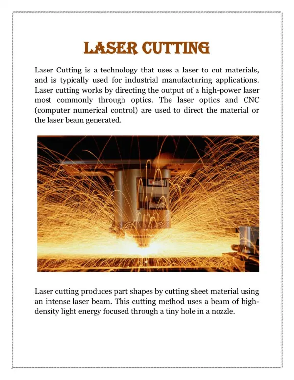 Laser Cutting - Federal Metal Works