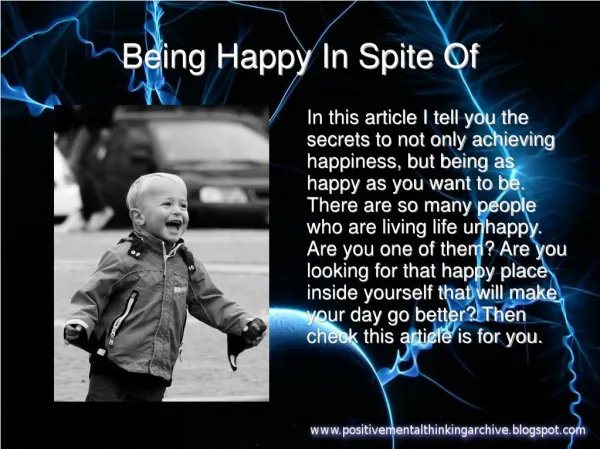 How To Be Happy In Spite Of