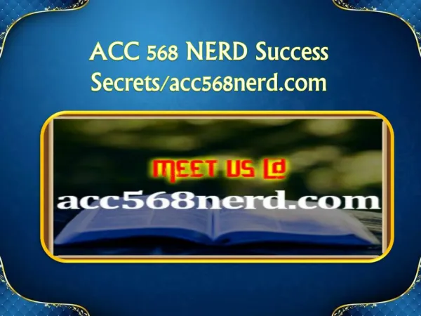 ACC 568 NERD Success Secrets/acc568nerd.com