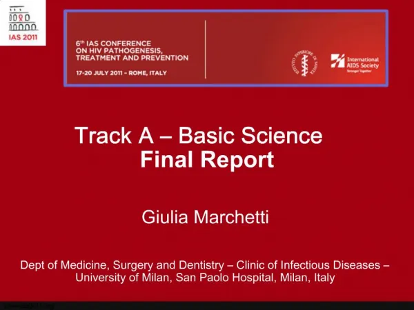 Track A Basic Science Final Report