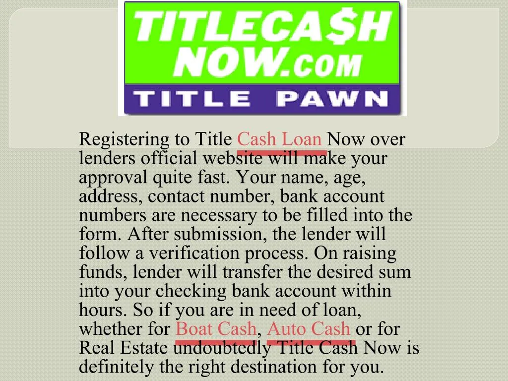 registering to title cash loan now over lenders