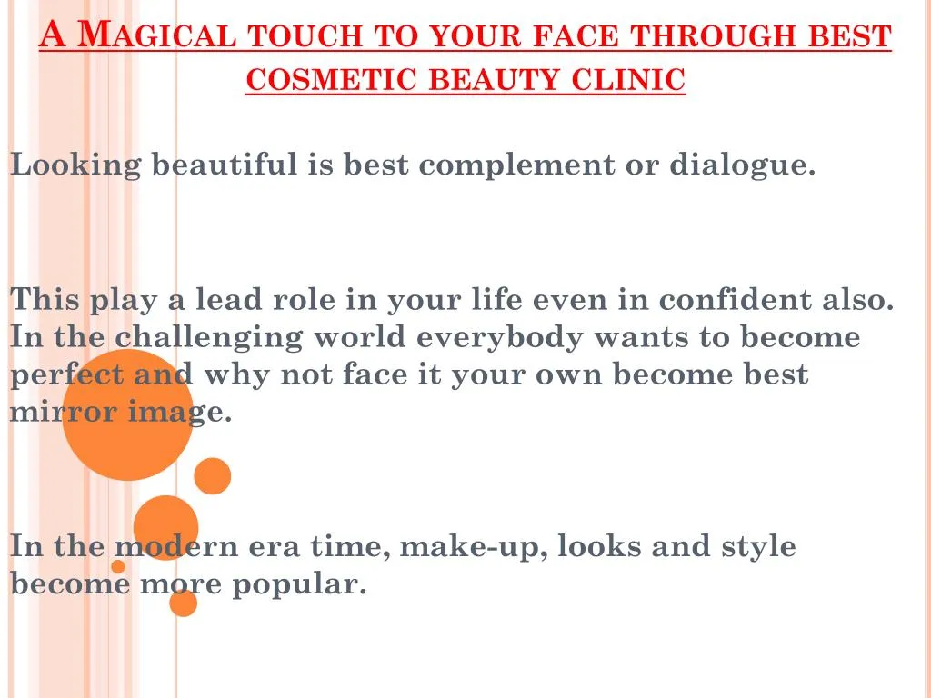 a magical touch to your face through best cosmetic beauty clinic