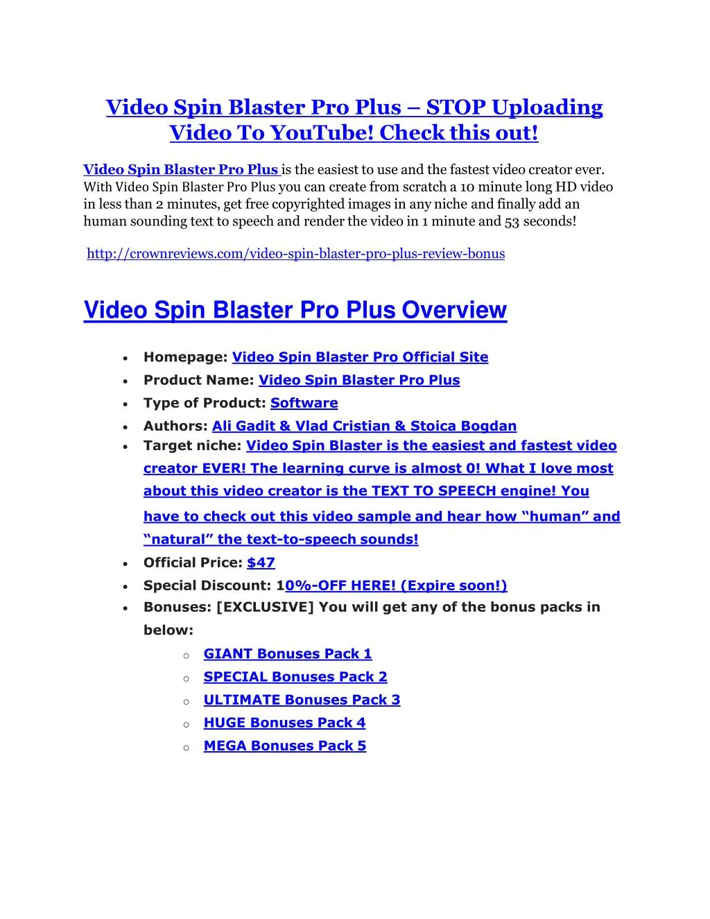 video spin blaster pro plus stop uploading video