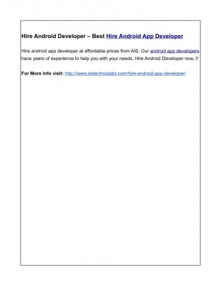 Hire Android Developer – Best Hire Android App Developer - slide 1