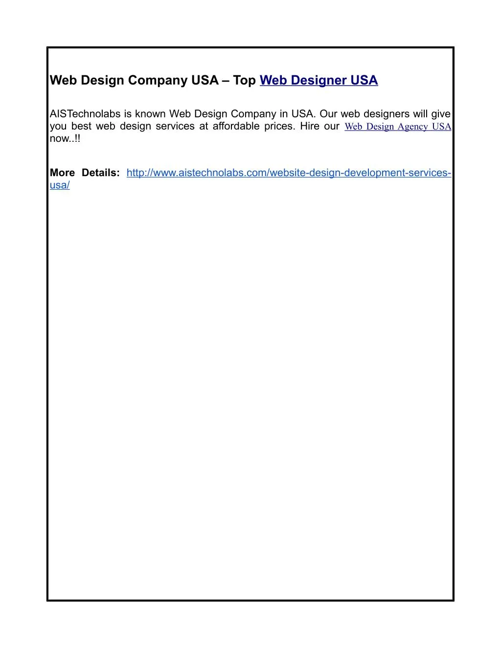 web design company usa top web designer usa