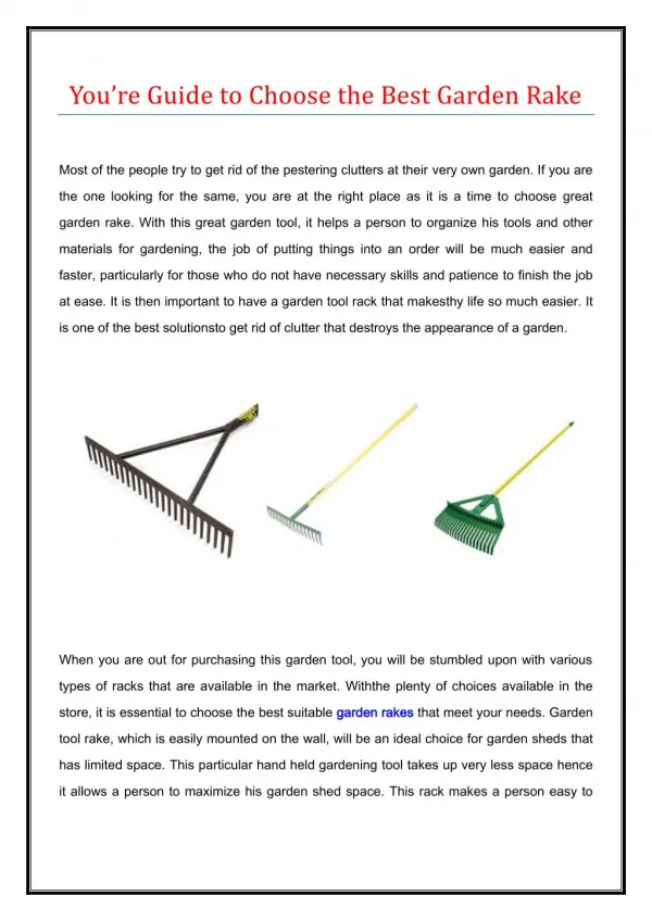 Your guide to choose the best garden rake