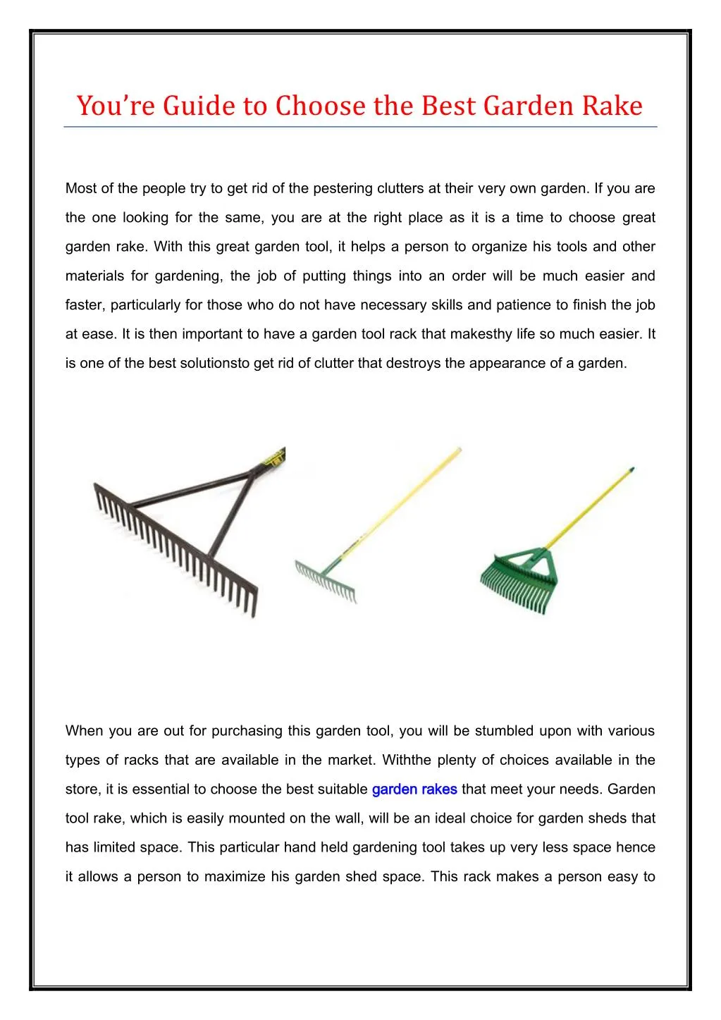 you re guide to choose the best garden rake