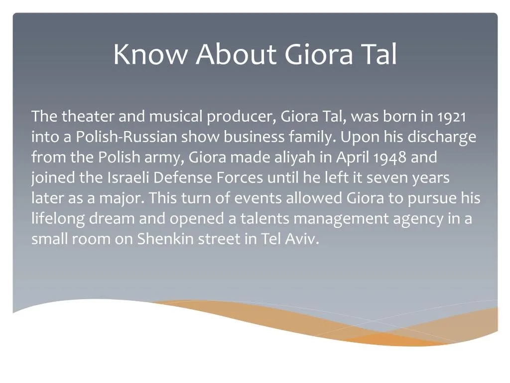 know about giora tal