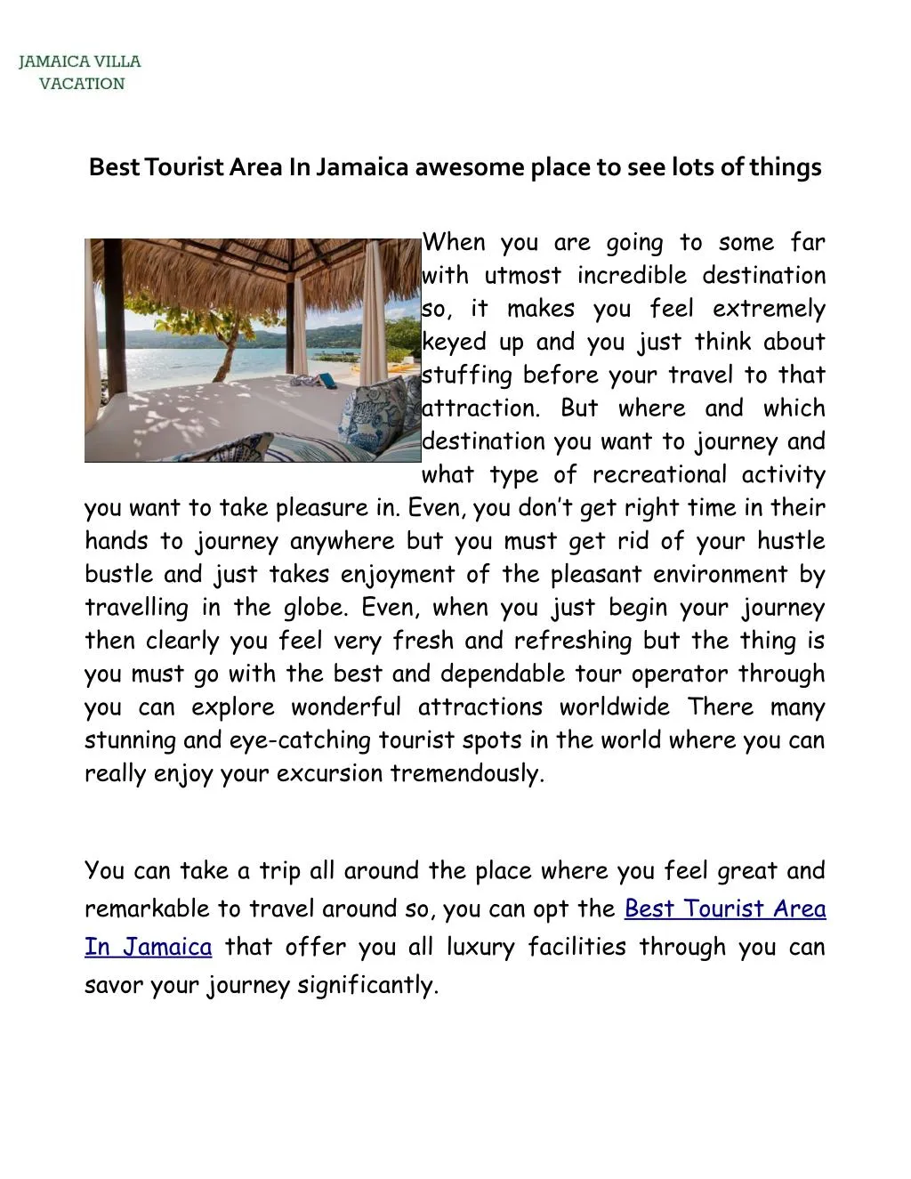 best tourist area in jamaica awesome place