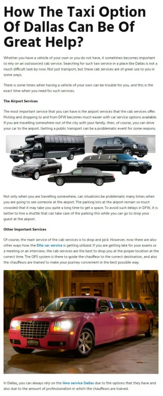 Limo Service Dallas - slide 1