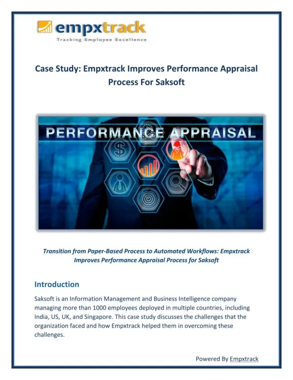Case Study: Empxtrack Improves Performance Appraisal Process for Saksoft