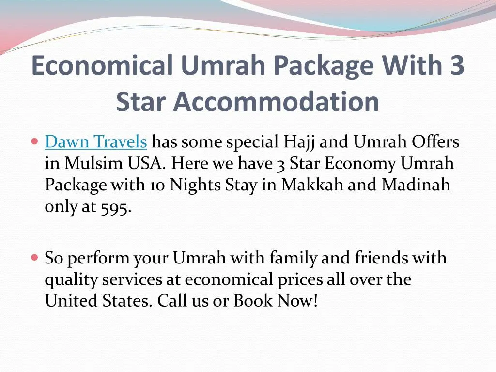 economical umrah package with 3 star accommodation