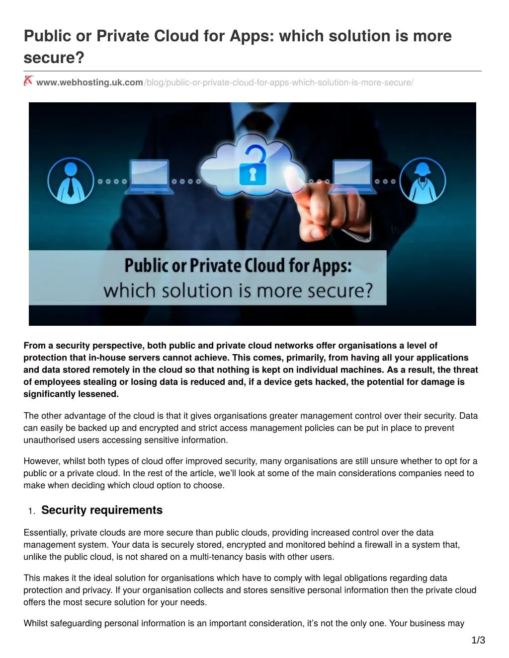 public or private cloud for apps which solution