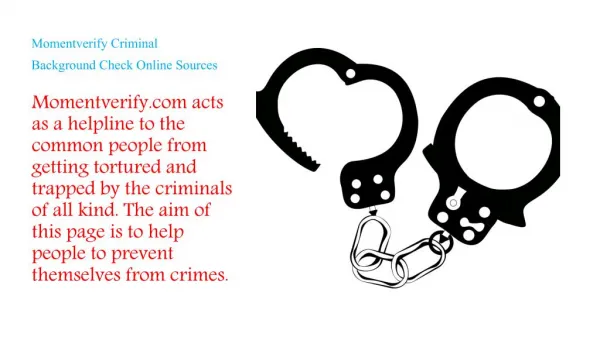Momentverify Criminal Background Check Online Sources