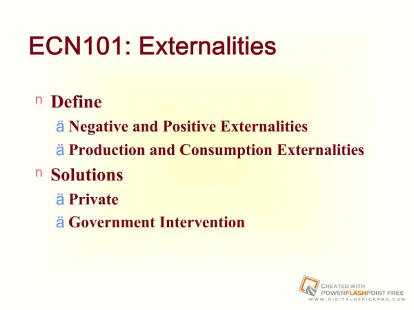 ECN101: Externalities