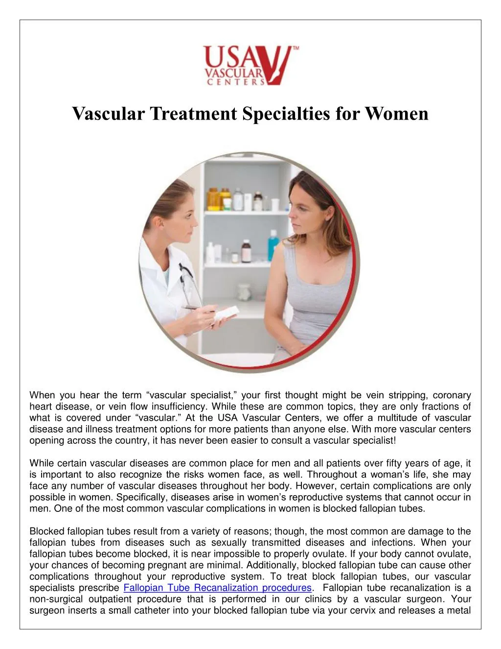 vascular treatment specialties for women