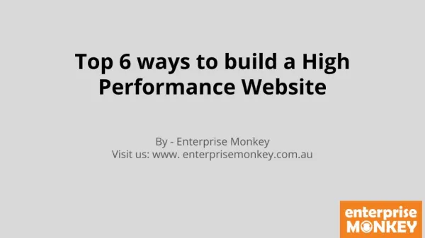 Top 6 ways to build a High Performance Website